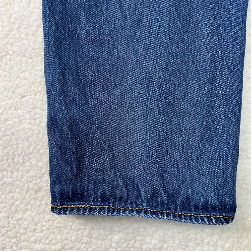 Levis 501 Jeans Mens 38x32 Fit 34x29 Blue Medium Wash Western Straight Leg Denim